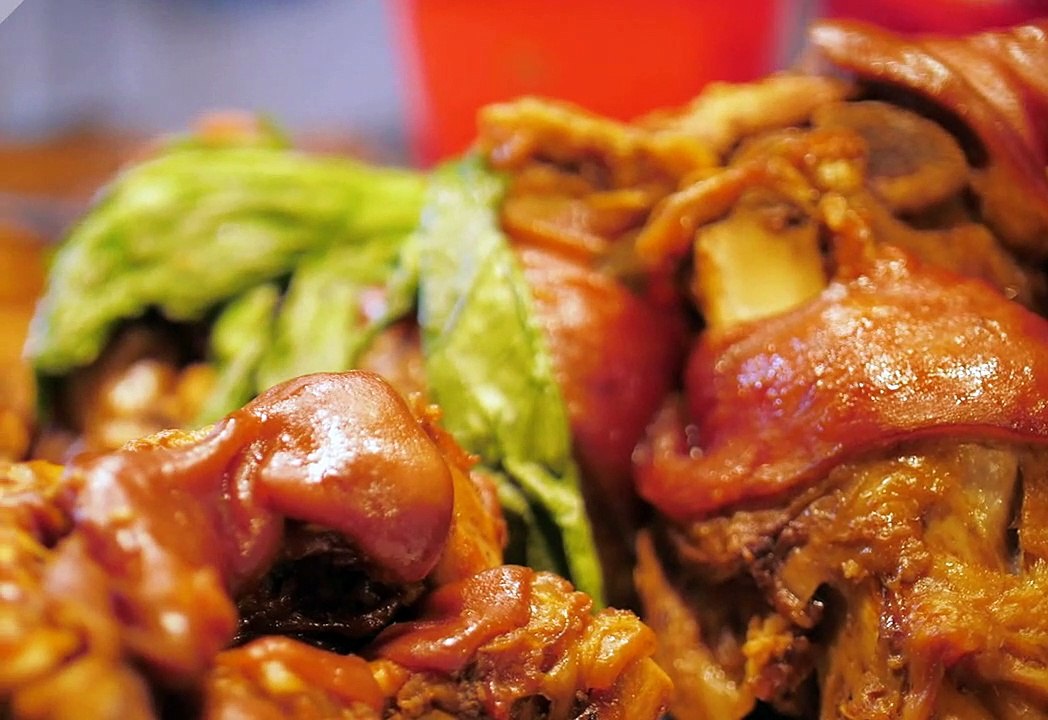 Cooked beef and liver closeup