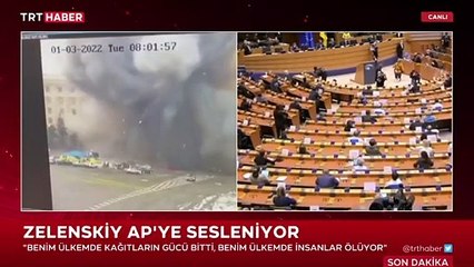 Zelenskiy Avrupa Parlamentosu'nda ayakta alkışlandı