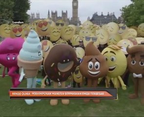 Rekod dunia: Perhimpunan manusia berpakaian emoji terbesar