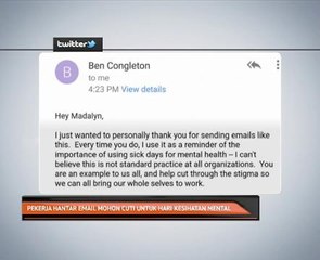 Pekerja hantar email mohon cuti untuk Hari Kesihatan Mental