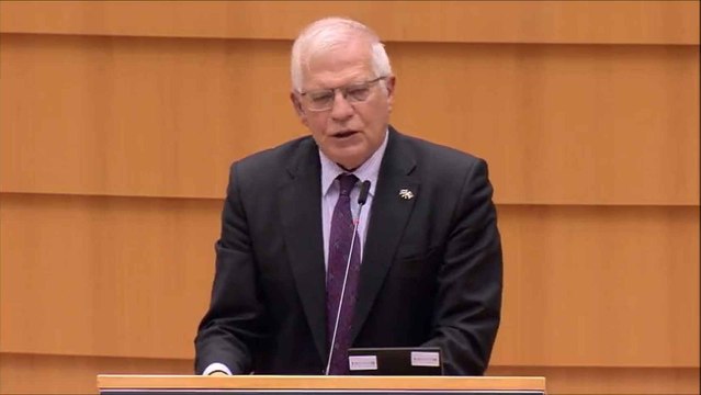 Intervención de Borrell en el pleno extraordinario del Parlamento Europeo.