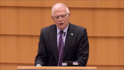 Intervención de Borrell en el pleno extraordinario del Parlamento Europeo.
