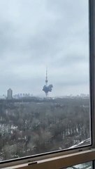 Kiev’de TV verici kulesi böyle vuruldu