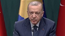 Cumhurbaşkanı Erdoğan, Kosova Cumhurbaşkanı ile basın toplantısında açıklamalarda bulundu