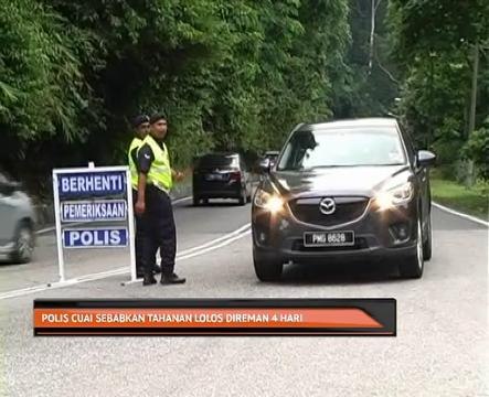 Polis cuai sebabkan tahanan lolos direman 4 hari