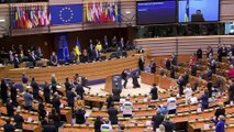 Ukraine's President Zelensky receives a standing ovation from the EU Parliament