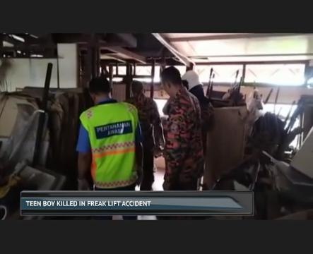 Teen boy killed in freak lift accident