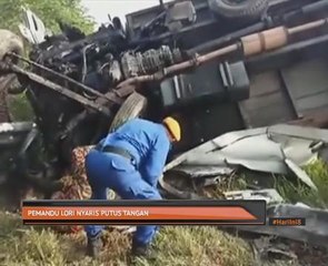 Pemandu lori nyaris putus tangan