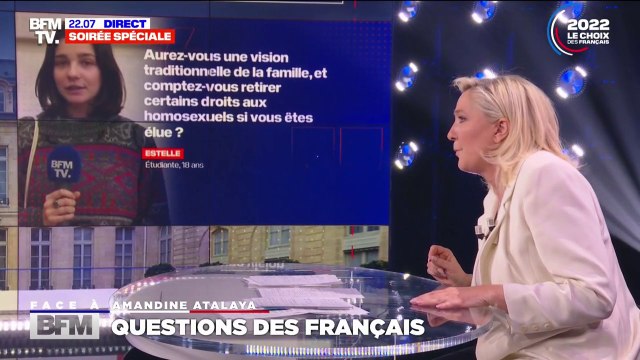 Marine Le Pen: Je ne ferai pas de loi sur ces sujets sociétaux pendant trois ans