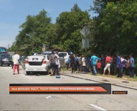 Dua beranak maut,tujuh cedera, kenderaan bertembung