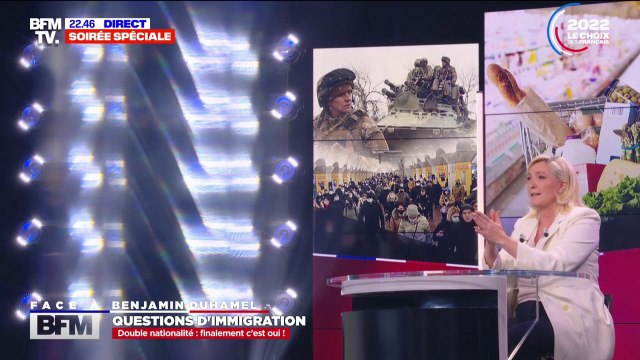 Pour Marine Le Pen, le projet d'Éric Zemmour est un projet de guerre civile, de division, de brutalité