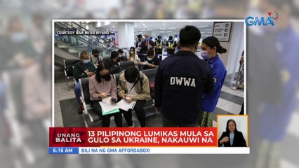 13 Pilipinong lumikas mula sa gulo sa Ukraine, nakauwi na | UB