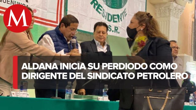 Ricardo Aldana encabeza su primer acto como líder del sindicato de Pemex