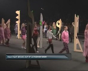 Faux fight breaks out at LA fashion show