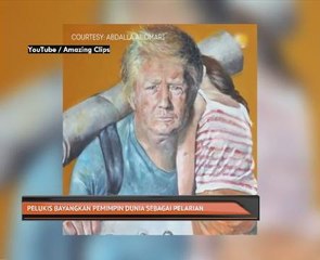 Pelukis bayangkan pemimpin dunia sebagai pelarian