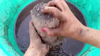 ASMR Super gritty charcoal sand water crumble paste play Cr: Cs ASMR 146 ❤