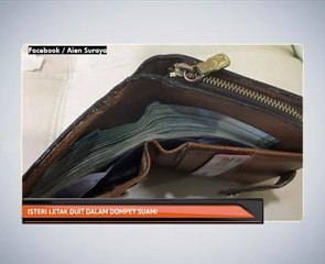 Isteri letak duit dalam dompet suami