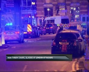 Man threw chairs, glasses at London attackers