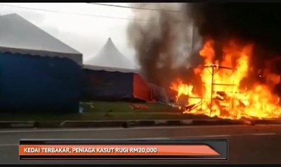 Kedai terbakar, peniaga kasut rugi RM20,000