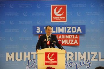 Yeniden Refah Partisi Genel Başkanı Erbakan muhtarlarla buluştu