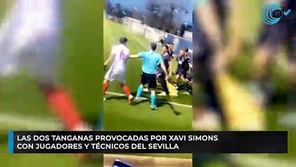 Las dos tanganas provocadas por Xavi Simons con jugadores y técnicos del Sevilla