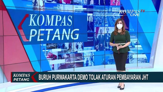 Tolak Aturan Baru Dana JHT, Buruh di Karawang Unjuk Rasa di Depan Kantor BPJS Ketenagakerjaan