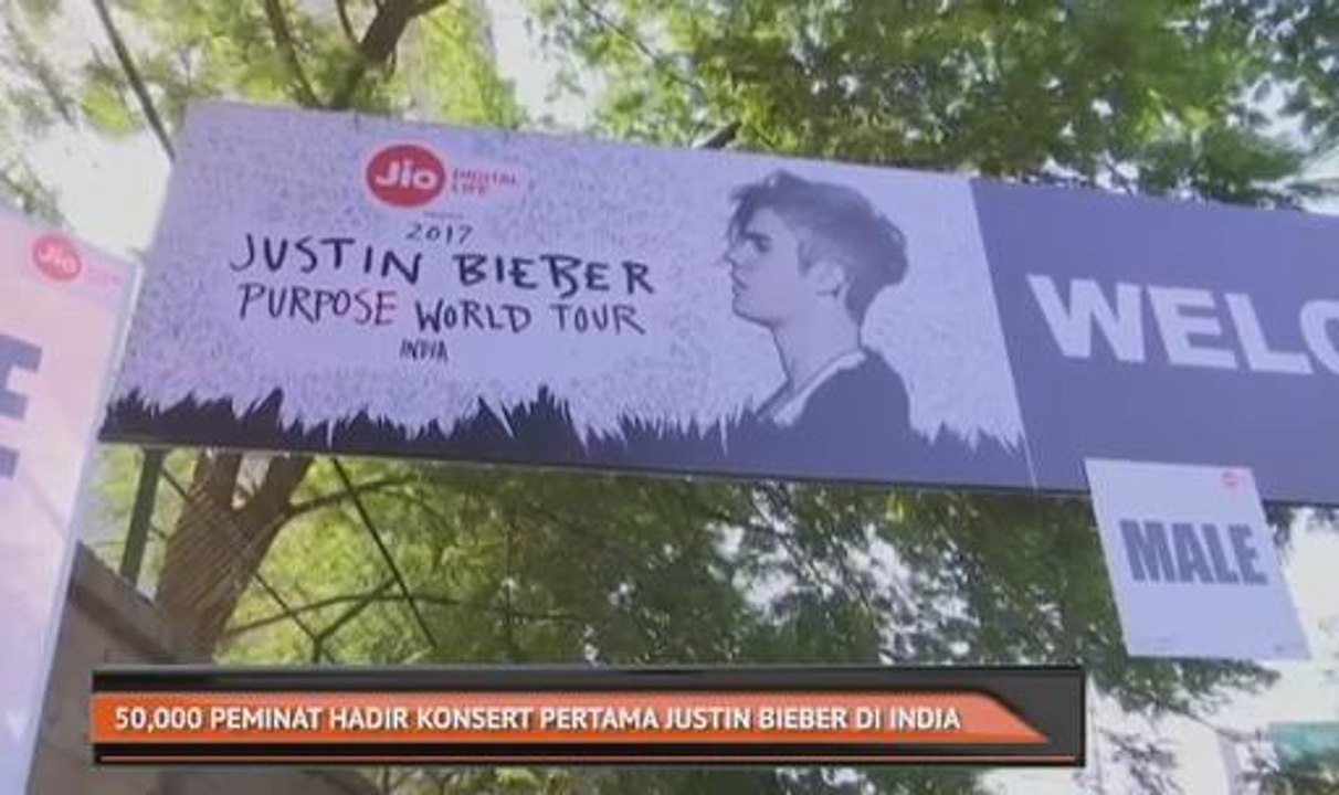 50,000 peminat hadir konsert pertama Justin Bieber di India
