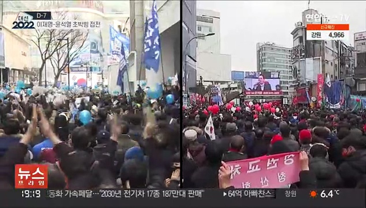 내일부터 '깜깜이'인데…이재명-윤석열 초박빙 접전