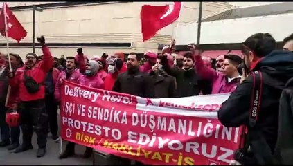 Nevzat Aydın'ın 'nankör' deiği emekçiler Yemeksepeti önünde buluştu