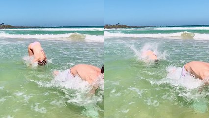 'Adventure-seeker falls face-first into water after daring backflip attempt goes wrong '