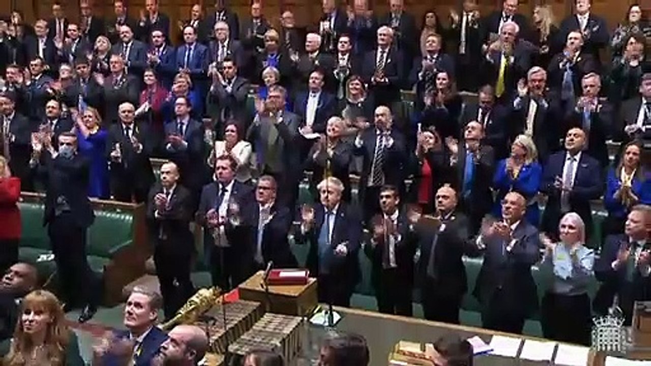 Ukrainian ambassador receives a rare standing ovation during PMQs