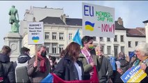 Rusya'nın Ukrayna'ya yönelik saldırısı Brüksel'de protesto edildi