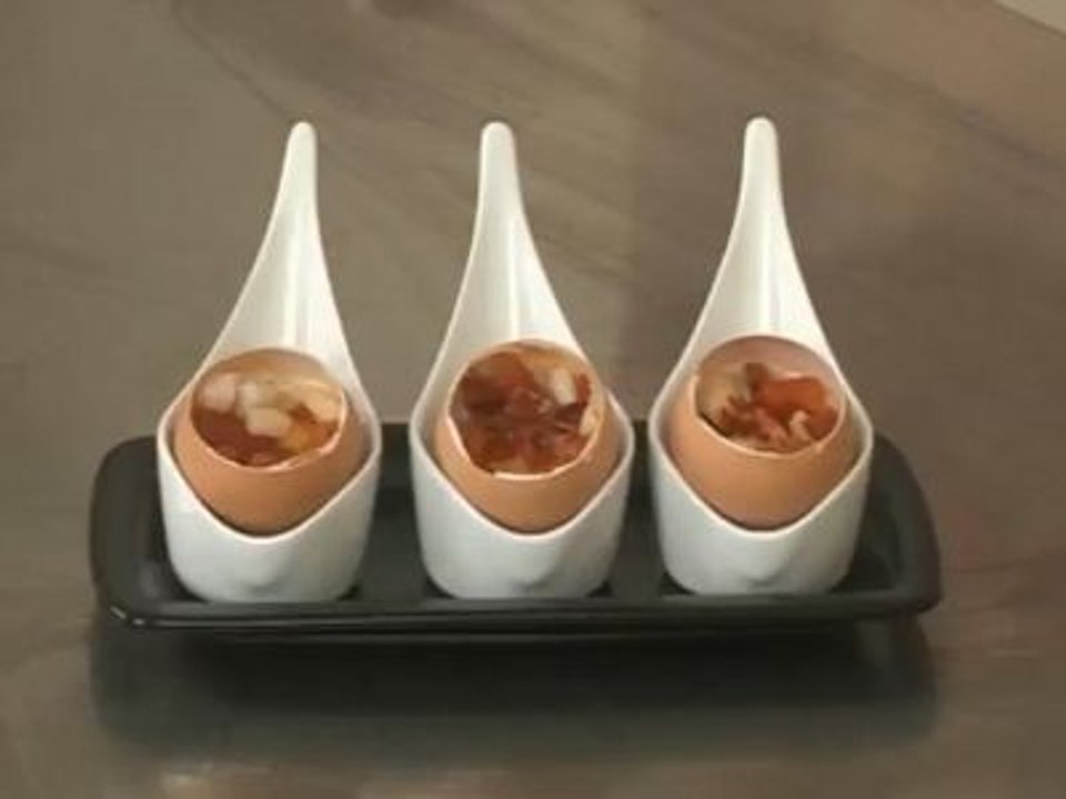 L'atelier des Chefs : calamars à l'espagnole dans un oeuf cocotte