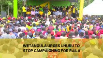 Wetangula urges Uhuru to stop campaigning for Raila