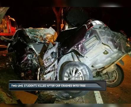Two UMS students killed after car crashes into tree