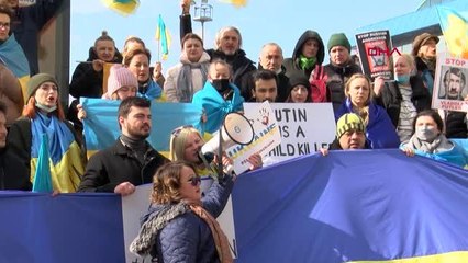 İSTANBUL ? BEYOĞLU'NDA RUSYA PROTESTOSU