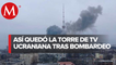 Ataque a torre de televisión dejó severos daños en Kiev; cinco personas muertas