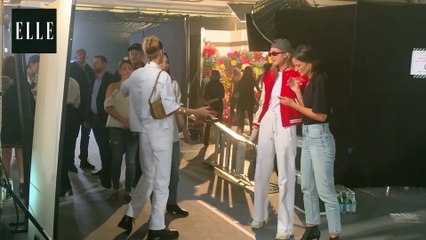 #ELLEsinfiltre avec Gigi et Bella Hadid en backstage du défilé Off-White Printemps-été 2020