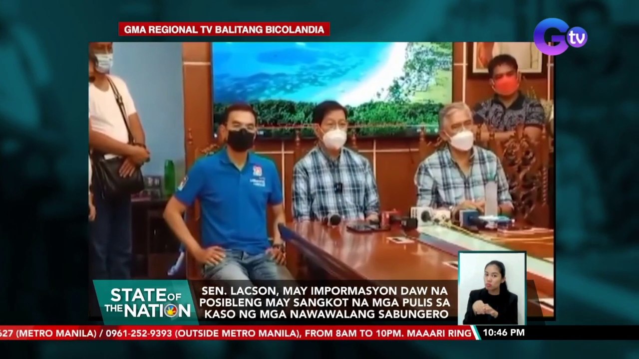 Sen. Lacson, may impormasyon daw na posibleng may sangkot na mga pulis sa kaso ng mga nawawalang sabungero | SONA