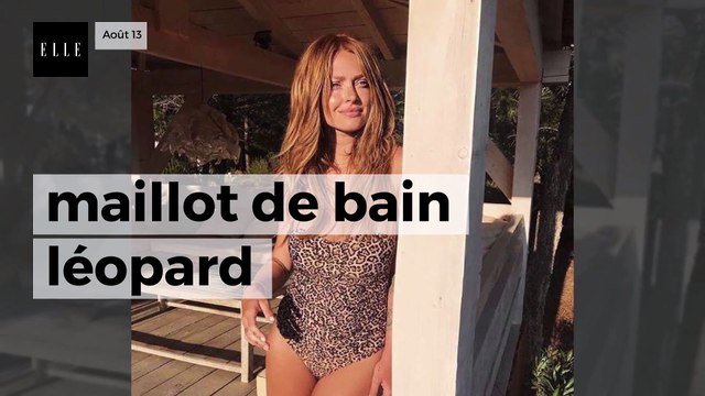 Caroline Receveur fait monter la température en maillot de bain léopard