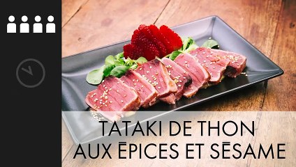 A TABLE : Tataki de thon aux épices et sésame