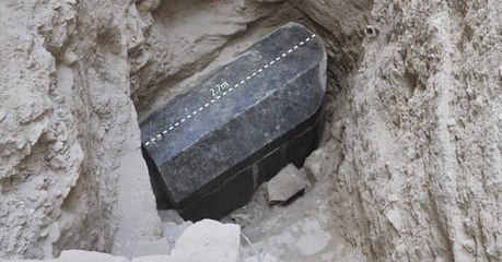 A mysterious black sarcophagus has been opened