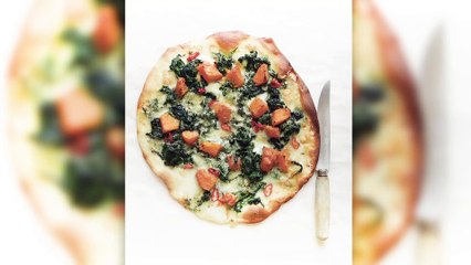 Pizza au potiron, au bleu et aux épinards de Trish Deseine
