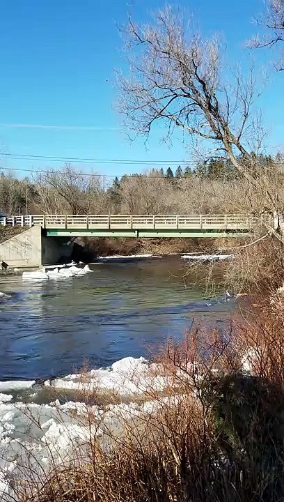 La glace de la rivière se brise et provoque un mini raz de marée
