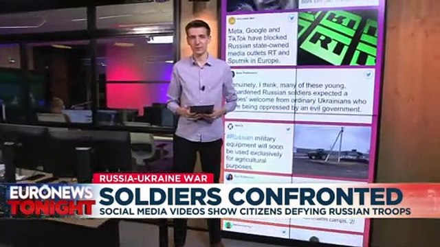 'Shoot, we are unarmed': Verified videos show Ukrainians confronting Russian soldiers