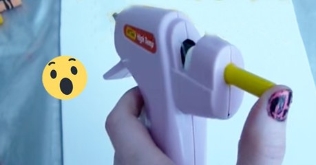 What happens when you put a crayon into a hot glue gun?
