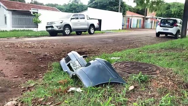 Idoso bate carro contra árvore; viaturas da Polícia foram acionadas