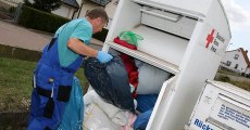 German charity workers made a horrific discovery inside this donations bin