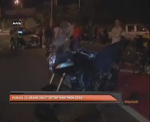 Purata 20 orang maut setiap hari pada 2016