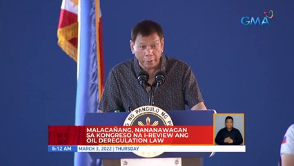 Malacañang, nananawagan sa Kongreso na i-review ang Oil Deregulation Law | UB